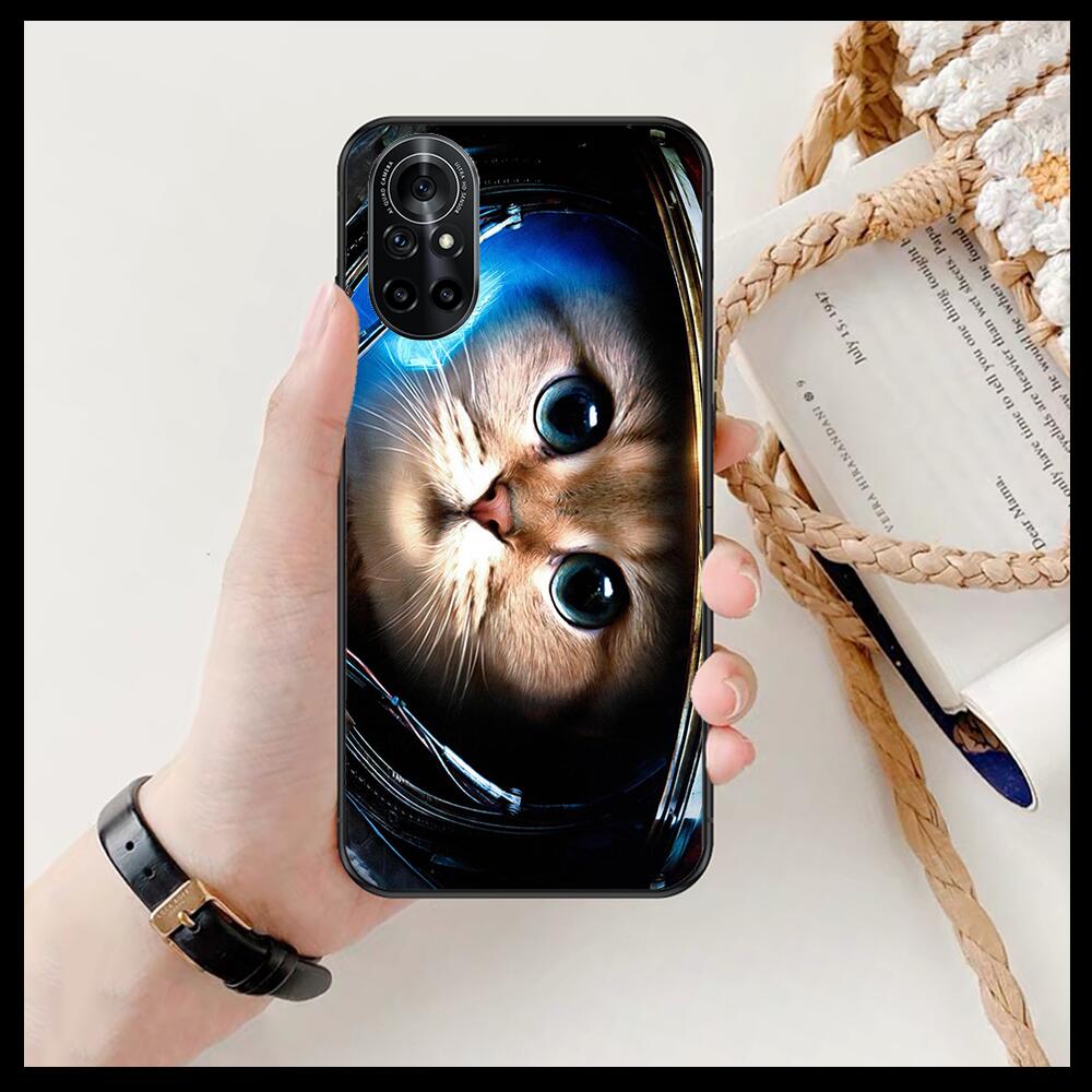 Прозрачный чехол для телефона с забавным мультяшным котом для Huawei Honor 20 10 9 8A 7 5T X Pro Lite 5G, черный чехол Etui Hoesjes Comic Fash design