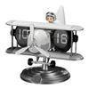 Table Clock Alarm Clock Retro Airplane Clock with Auto Mechanism for Home Office Battery Powered Silent Digital Desk