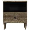 VidaXL Table de chevet gris clair 40x33x46 cm bois de manguier solide, armoire de lit, meuble de chambre à coucher, table de 4017798