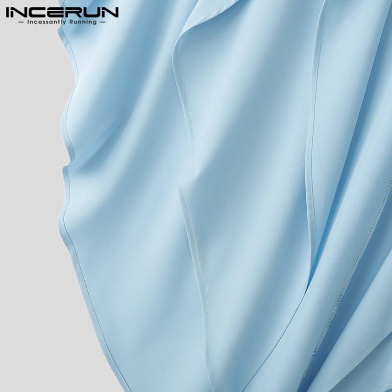 INCERUN Мужские топы-кардиганы с рукавами «летучая мышь» и открытым передом, нерегулярные оборки