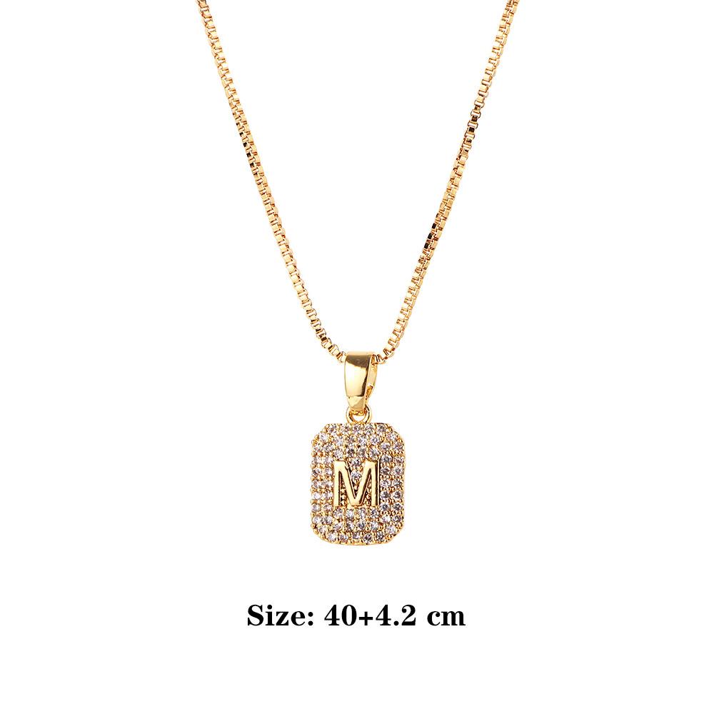 Crystal Pendant Girls Women Fashion Jewelry Zircon Clavicle Chain Titanium Steel M Letter Necklace