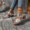 Женская обувь 2025 Лето Рим Женские шлепанцы Уличные Платформа Массивный каблук Сандалии Большой размер Удобные Повседневные шлепанцы