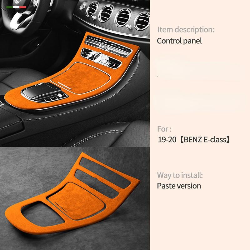 For Mercedes Benz E Class W213 Italy Super Suede Cover Car Center Console Gear Shift Panel Trim Accessories