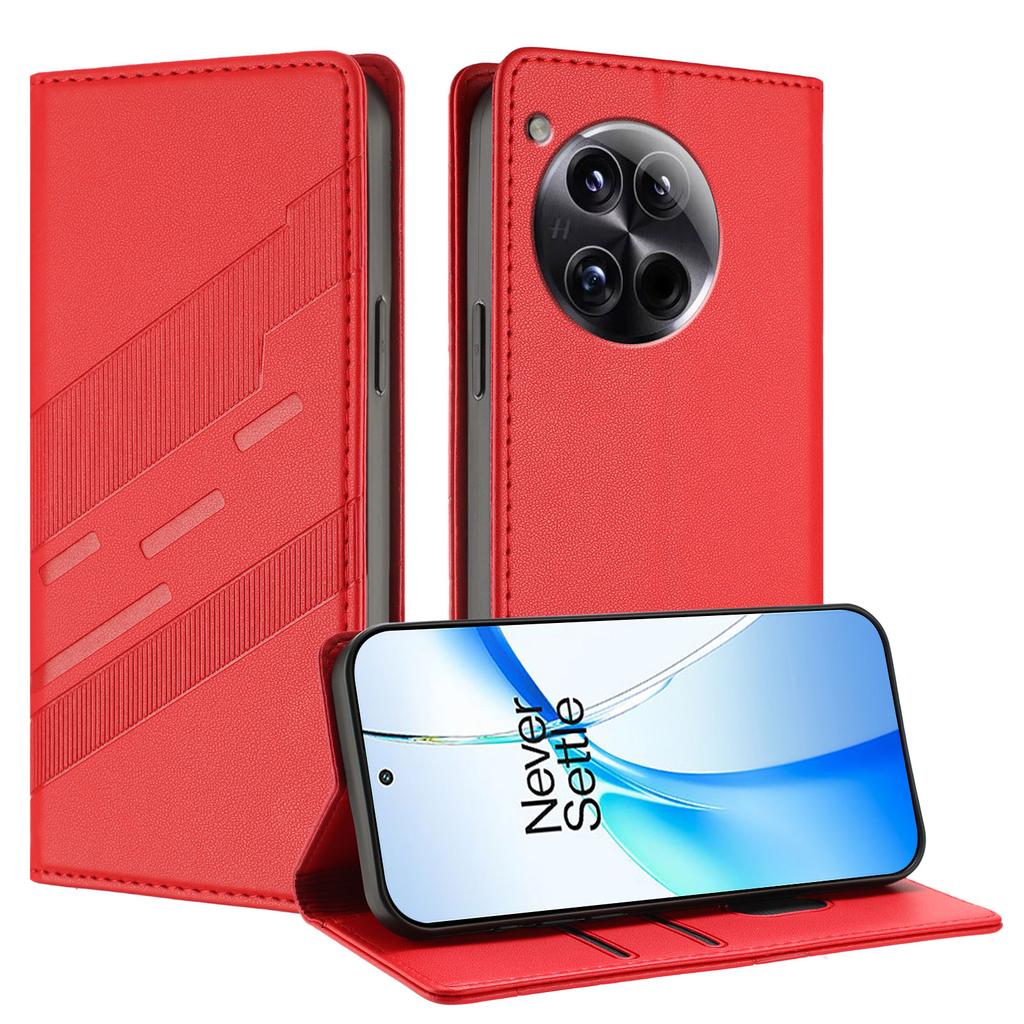 For OnePlus 12 5G Phone Cases Punk Style Imprinted Wallet Stand Leather Cover