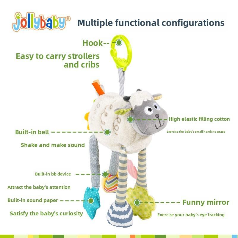 Lamb Character Baby Car Toy With Soft Plush Material For Sensory Development And Parentchild Interaction