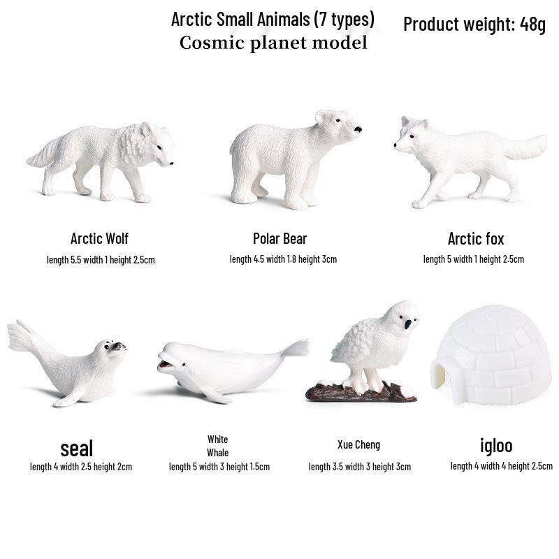 Набор моделей диких животных Арктики: Белый медведь и пингвин