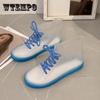 Transparent Rain Boots Female Fashion Korean Adult Rain Boots Student Jelly Shoes Waterproof Shoes Cute Water Boots Non-slip Rubber Shoe Covers