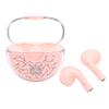Bluetooth Earbuds Multifunction Stylish HiFi Stereo Sound Intelligent Noise Cancellation Wireless Gaming Headphones Pink