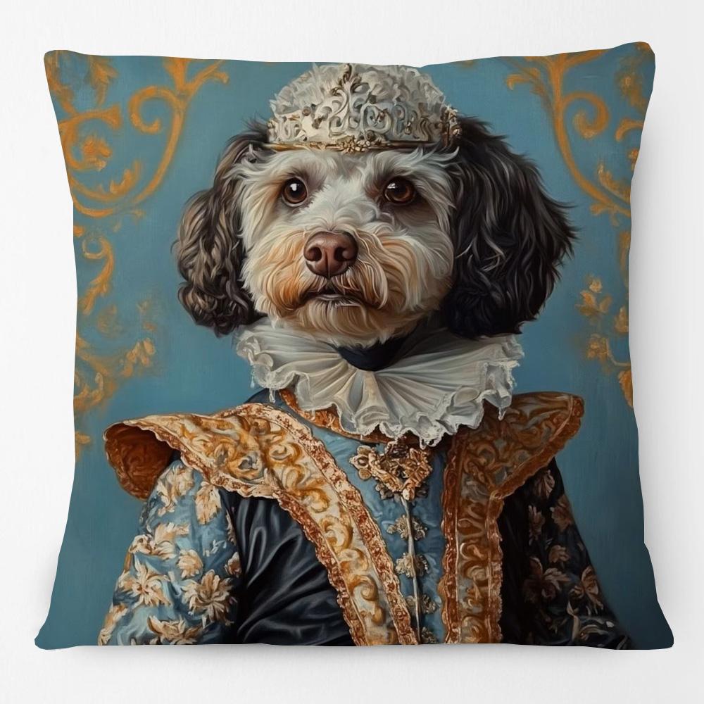 Vintage Royal Dogs And Cats Portraits Cushion Cover Poodle Border Collie Jack Russell Labrador Dog Pillowcase