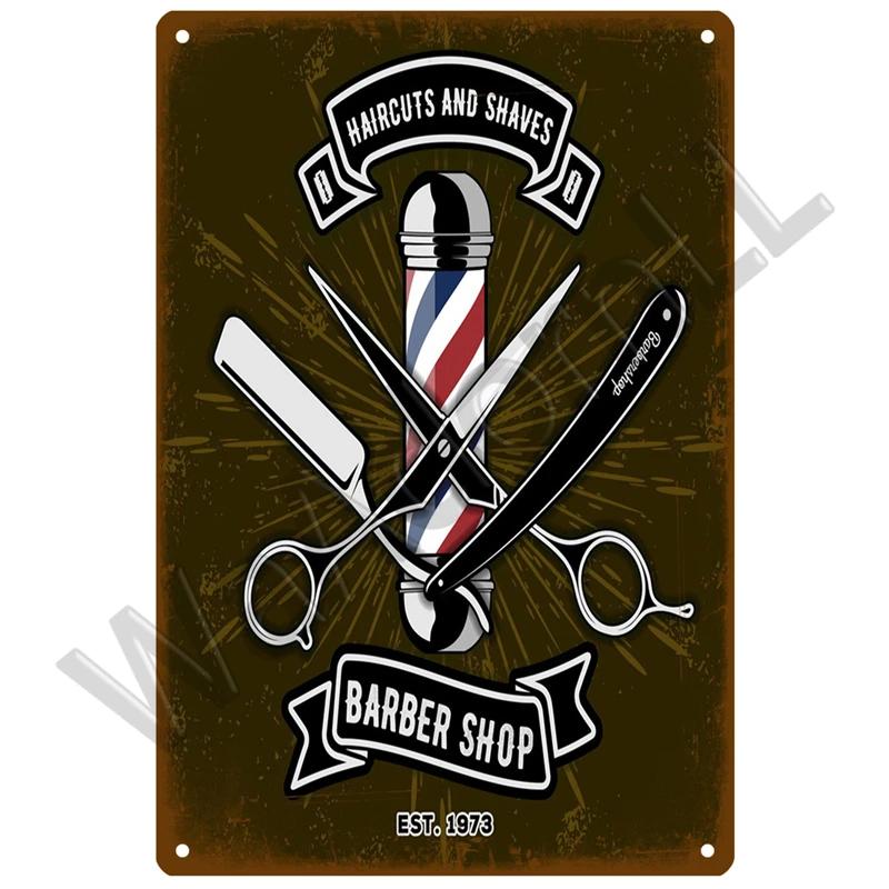 Парикмахерская Ретро Паб Бар украшения жестяная вывеска потертый шик домашний декор доска металлическая вывеска настенный постер винтажный декор искусство винтаж