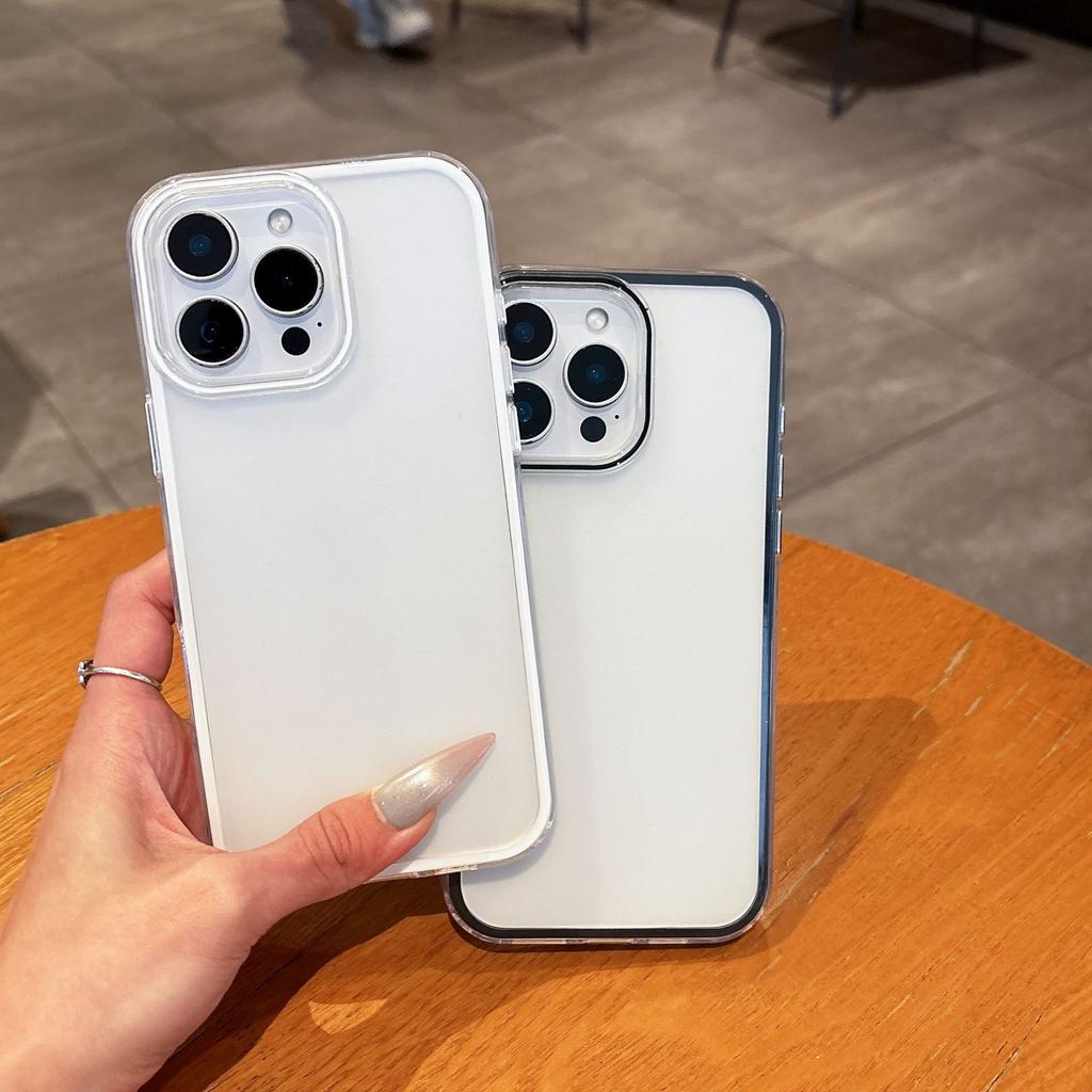 Подходит для чехла для мобильного телефона Apple 16 Три-в-одном Матовый iPhone 15 Promax Противоскользящий Цветной край 14 Простой Защитный чехол