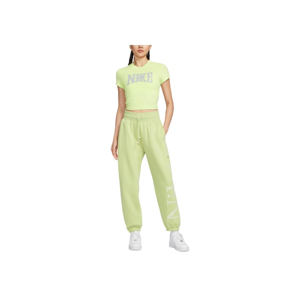 Nike Женская футболка As W Nsw Slim Crop с круглым вырезом и логотипом, удобная, с коротким рукавом, для улицы, быстросохнущая, зеленая HQ1710360