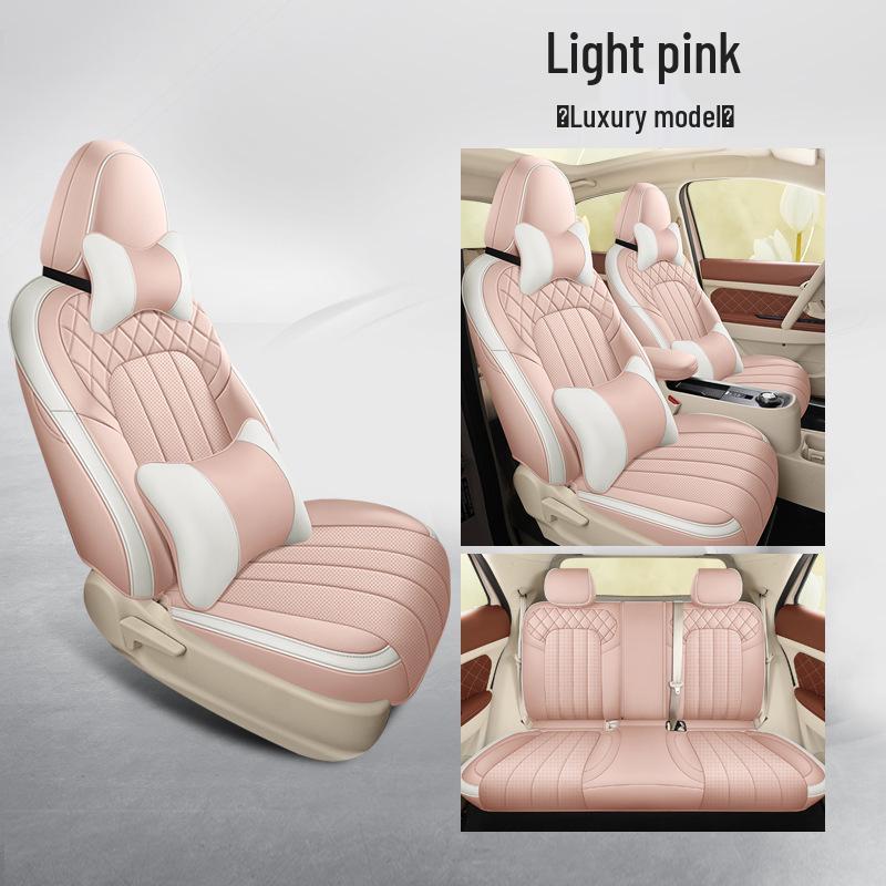 ORA Good Cat Cartoon Leather Car Seat Cushion - Universal Fit, Four Seasons