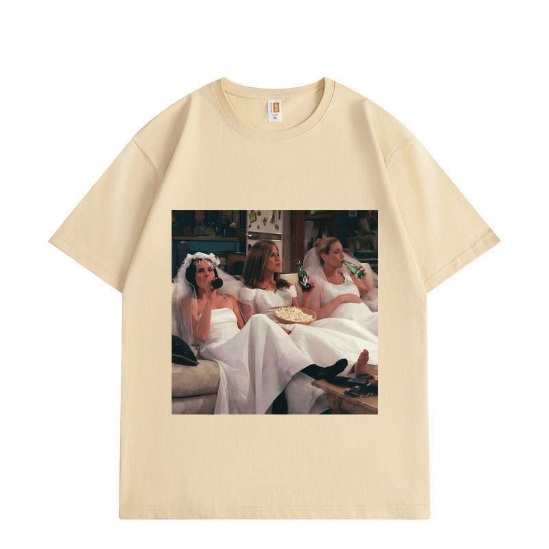 Tv Show Friends Bride Graphic T Shirts Funny 90s Movie Short Sleeve Tshirts Unisexs Womens Fashion Aesthetic Oversized Tshirt