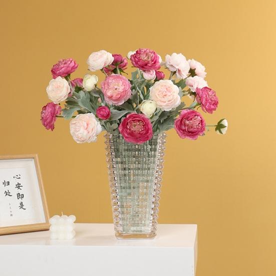 Искусственный пион с 3 головками, реалистичный, устойчивый к выцветанию цветочная композиция, реквизит для фото, макет сцены, искусственный шелковый цветок для свадебного декора сада