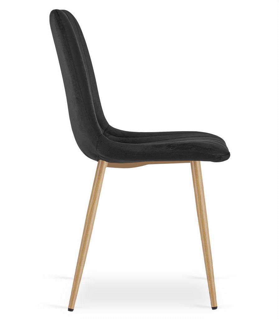 Lava Chair - Black Velvet / Wood Color Legs X 3