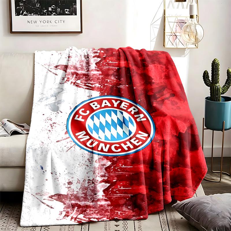 FC Bayern Munich Theme Blanket Suitable For The Sofa Camping And Travel Made Of Soft Flannel Material An Ideal Gift For Occasions Such As Birthdays An