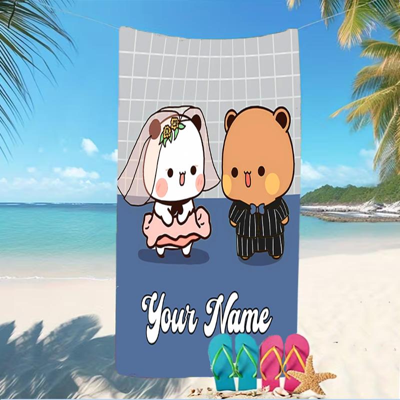 Customizable personalized beach towels Bubu Dudu themed designs.Suitable for the beach, yoga, sports;ideal as beach accessories
