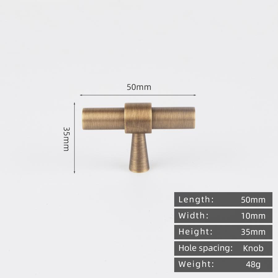 Solid Brass Brushed Antique Brass Bronze 500mm Pull Drawer Knobs T Bar Kitchen Cabinet Handle