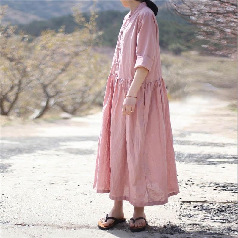 Женское платье-рубашка с винтажными карманами Женские макси-платья
