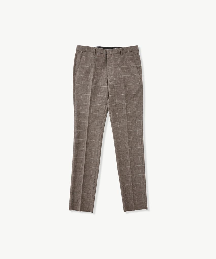 STCO Extra Fine Wool 30 Summer Formal Pants_Beige Check (Classic Fit)_Sslub55Ccd