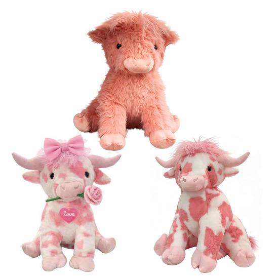 Плюшевая игрушка, мягкая игрушка, реалистичный дизайн шотландской высокогорной коровы, мягкий плюшевый декор
