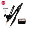 3Pcs Set Metal Compasses with Pencil Sharpener for Office School Student Exam Drafting Art Design Drawing Stationery Supplies