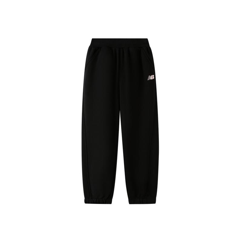 Kids' New Balance Knitted Sweatpants Brand Embroidery Logo Cuffed Thermal 4LF43102-BK
