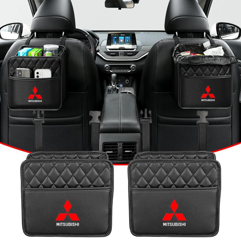 Car Seat Hanger Storage Bag Handbag Seats Cup Pockets Stowing Tidying Emblems For Mitsubishi lancer asx outlander pajero l200