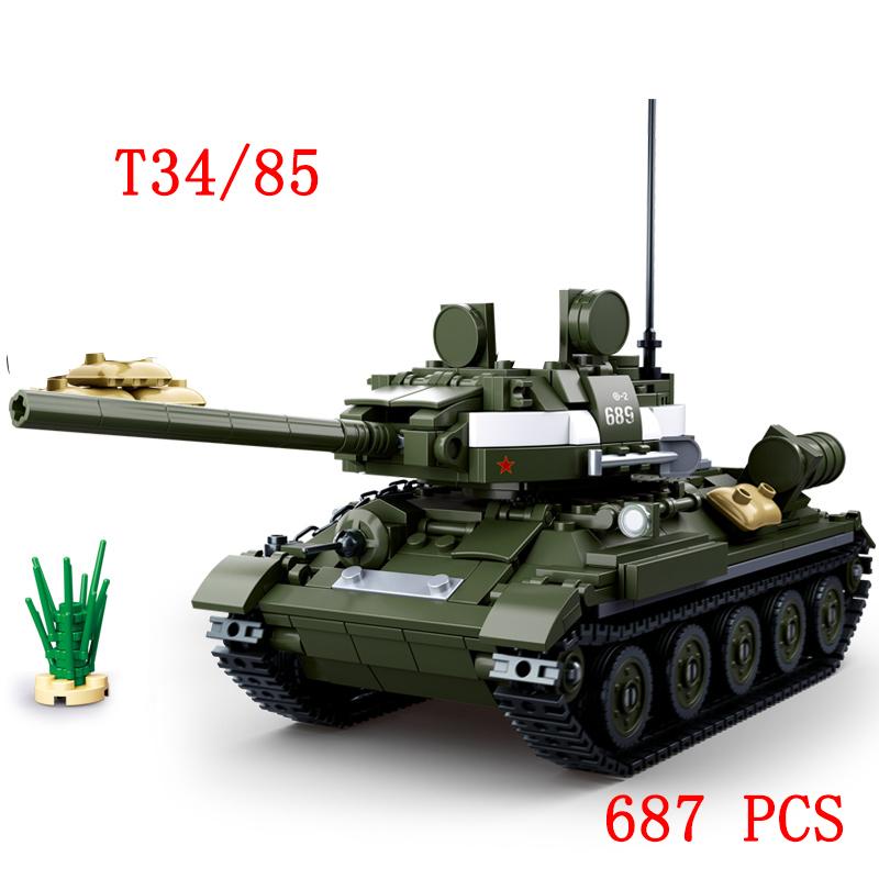Военная техника Танки Наборы SWAT Армия Городская полиция Т-34 Модель Строительные блоки Сделай сам Кирпичики Детские игрушки Классика Вторая мировая война ВМВ