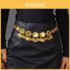 Stylish Middle East Gold Metal Coin Tassel Waist Chain For Women Summer Fashion
