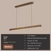 DAMIASMIL LED Pendant Light Dining Table Lamp Wood Long Strip Suspension Chandelier for Living Dining Room Lighting Fixture
