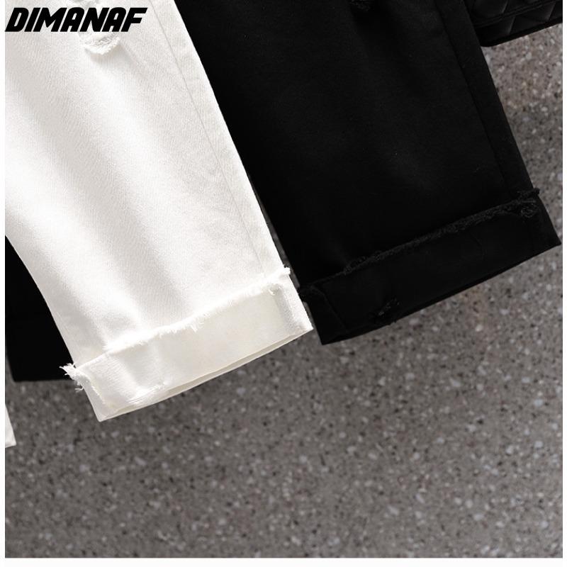 DIMANAF Летние женские брюки больших размеров Короткие джинсы с эластичной резинкой на талии Джинсовые дырки Модные свободные брюки большого размера Шорты