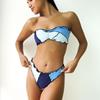 Women Strapless Patchwork Two Piece Bikini Set Split Triangle Swimsuit Swimwear