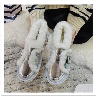 Осень и зима женские на плоской подошве переполненные локомотивные повседневные повседневные ботинки мини-ботинки удобные с пряжкой зимние ботинки