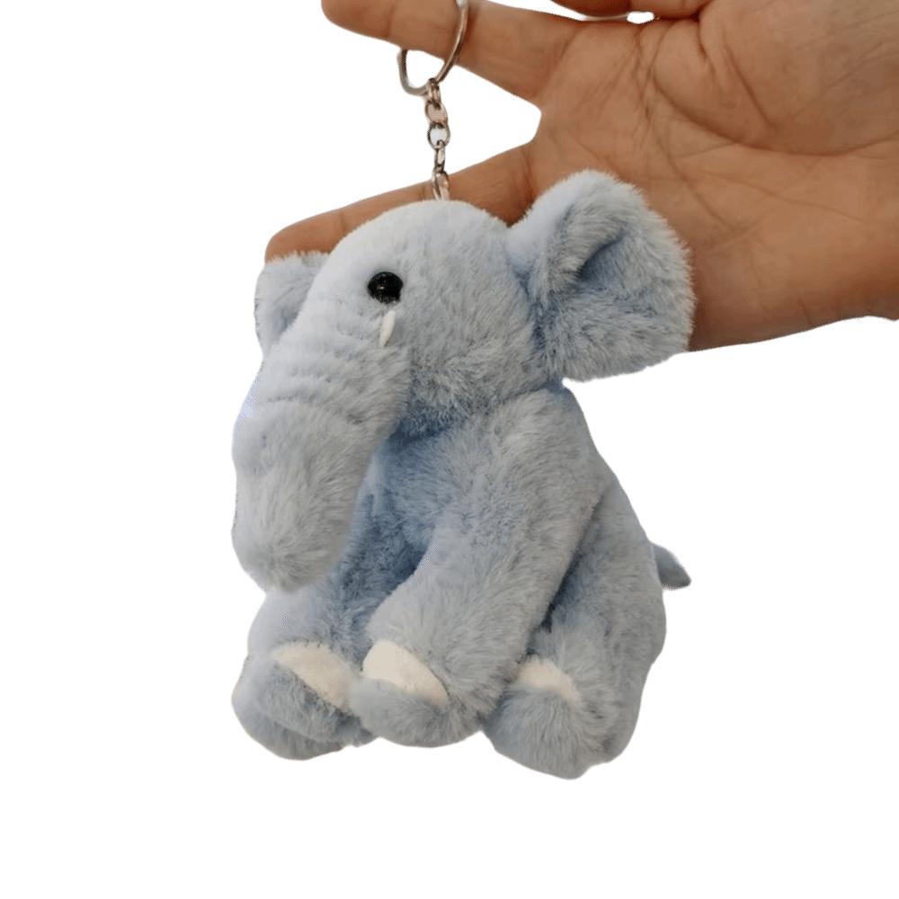Soft Elephant Keyring Cute Cartoon Animal Bag Pendant Trinket Plush Stuffed Keychain  Kids