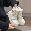 Женские зимние модные универсальные повседневные удобные теплые минималистичные хлопковые ботинки на толстой подошве