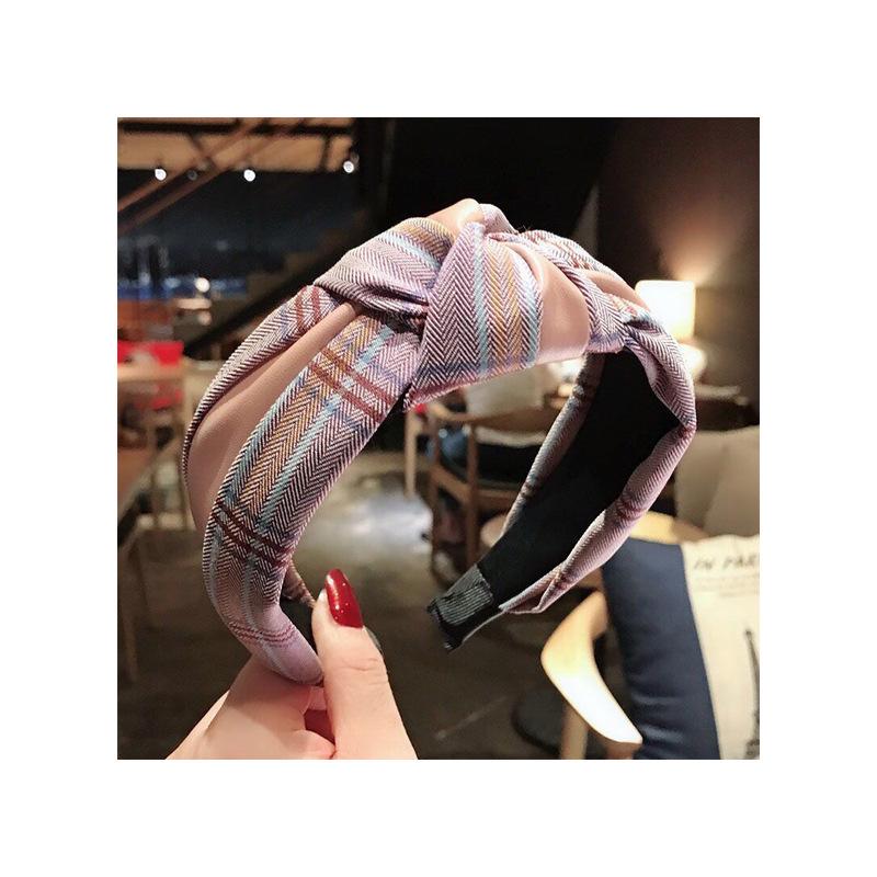 Повязка на голову с корейским узлом: Аксессуар для волос из искусственной кожи для мытья лица
