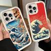 Чехол для телефона iPhone 17 Air 16E 15 16 Pro Max Японская волна Канагава Серфинг Чехол 14 Plus 13 12 Mini Мягкий силиконовый Funda