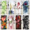 Art New Rose Refrigerator Sticker Flowers Pattern Wall Stickers Home Decoration Kitchen Wall Art Mural Decor Modern Renorative
