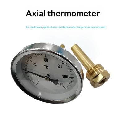 1 шт. 1/2" осевой ввинчиваемый термометр для бойлера отопления, 120°C, биметаллический термометр с медной гильзой