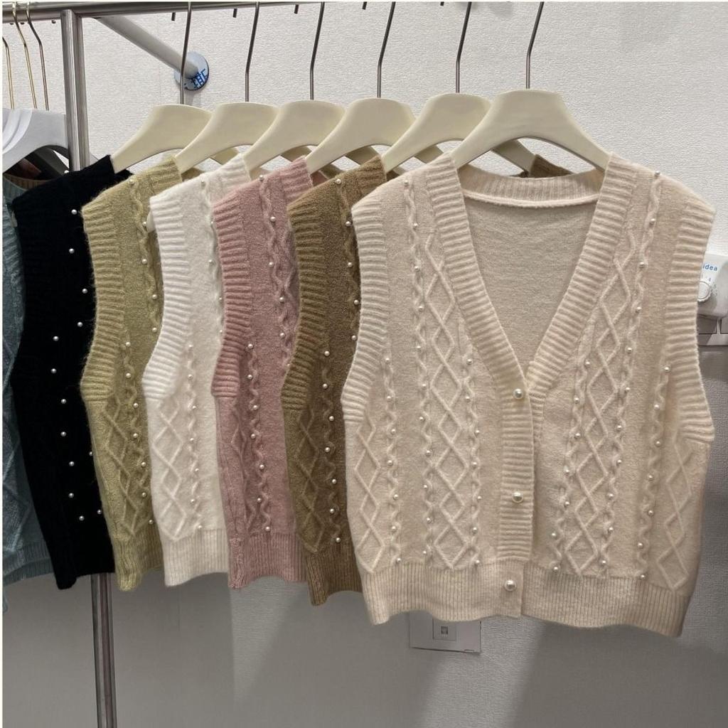 Весенне-осенний женский вязаный кардиган-жилет с V-образным вырезом, женская верхняя одежда, маленькая майка