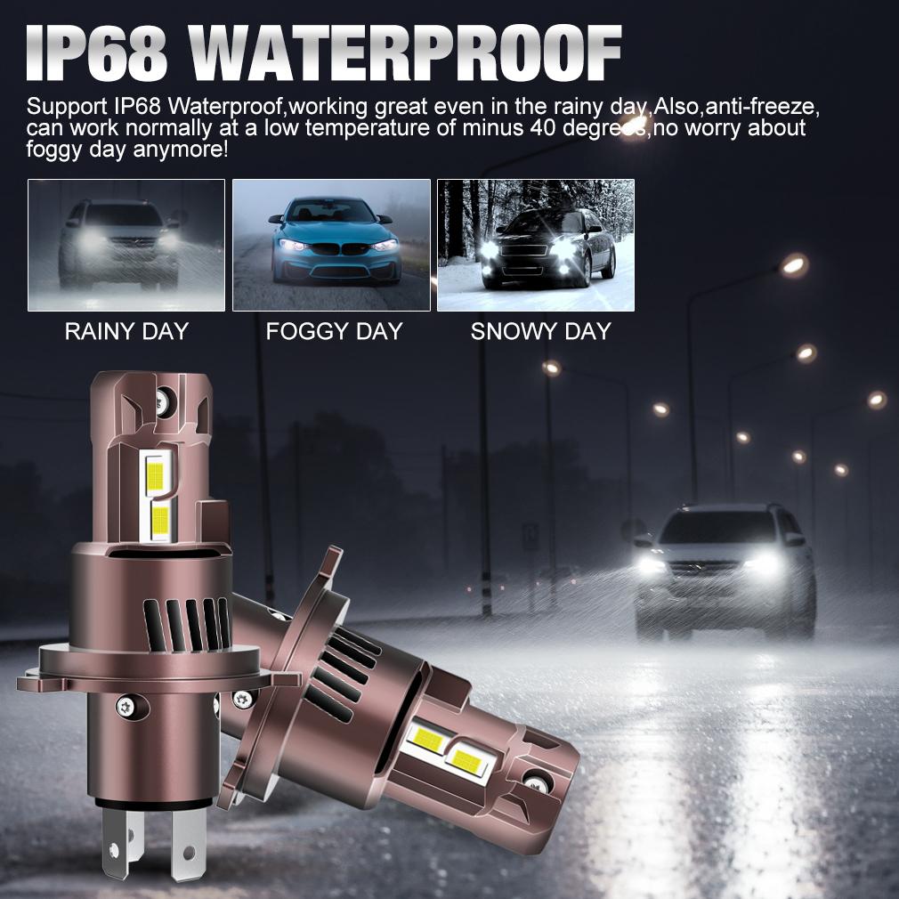 2 шт. Canbus H4 Светодиодные лампы головного света Высокий низкий луч 30000 лм Автомобильные мотоциклетные фары 24 шт. 3570 CSP Turbo светодиодные диодные лампы Авто мото фары 6500K Белый