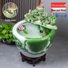 Jingdezhen Goldfish Tank: Floor-Standing Ceramic Water Feature for Balcony, Office, or Living Room.