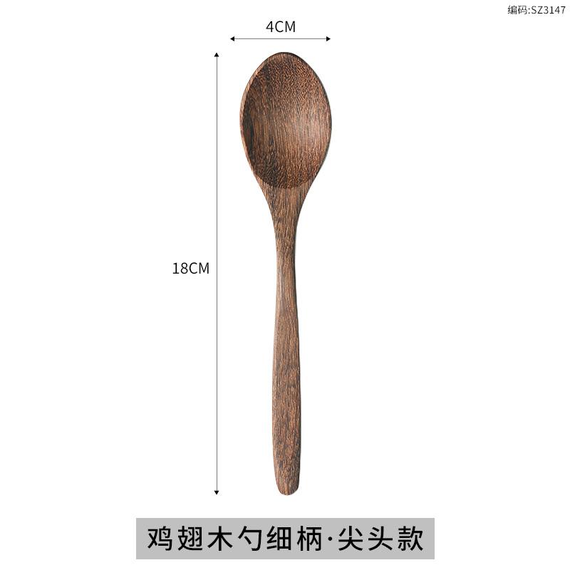 1-6 шт. Деревянная ложка Дерево крыла курицы Длинная ручка Суповая ложка Ложка для перемешивания меда Без лака Без воска Бытовая Большая ложка для риса