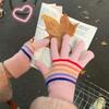 Новые полосатые перчатки с пятью пальцами, полностью закрывающие пальцы, с разделением пальцев, для студенток, для зимней езды на велосипеде, теплые, ветрозащитные и с сенсорным экраном, лыжные перчатки