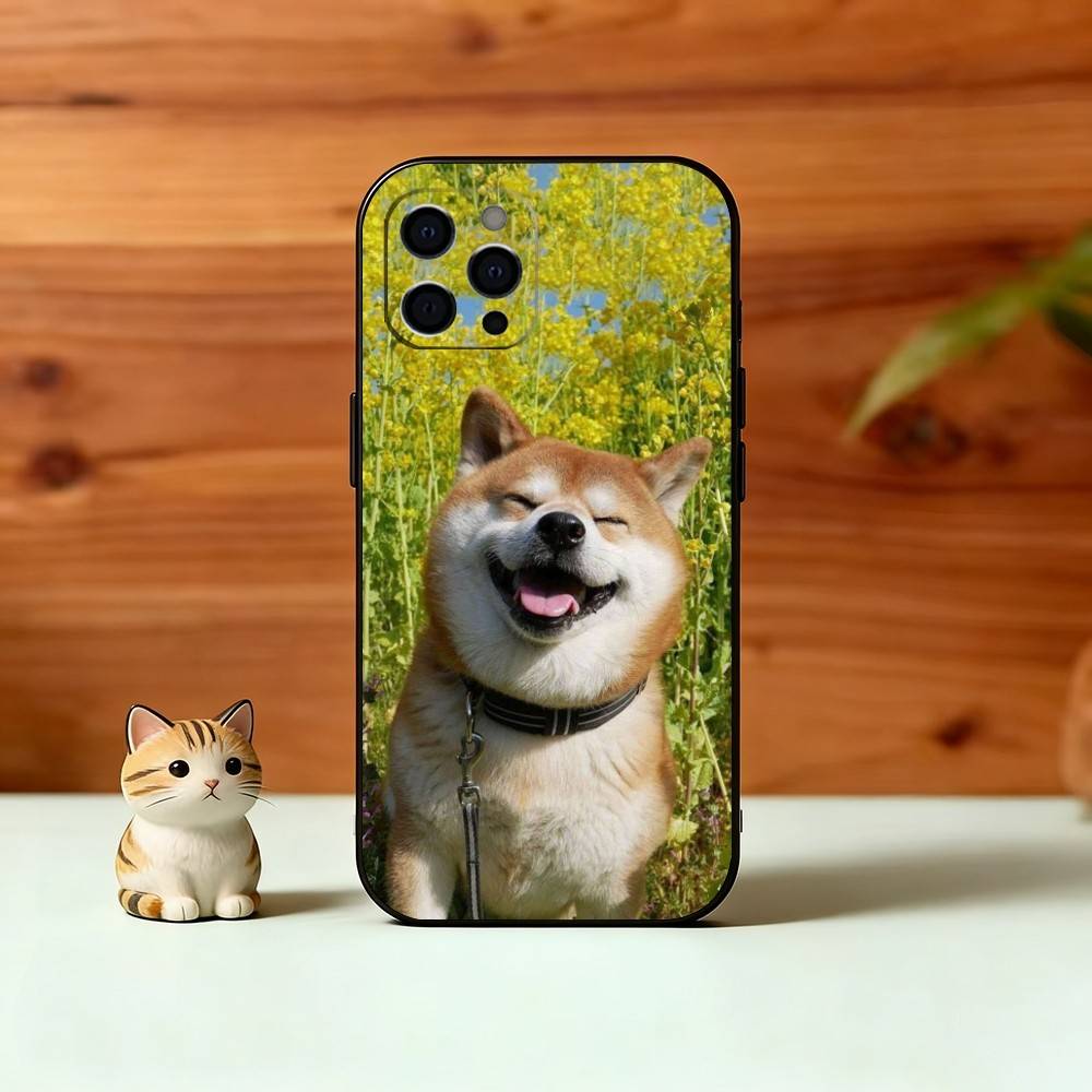 Чехол для телефона Shiba Inu для iPhone 17, 16, 15, 14, 13, 12, 11 Plus, Pro Max, Другие Мягкий Черный Чехол