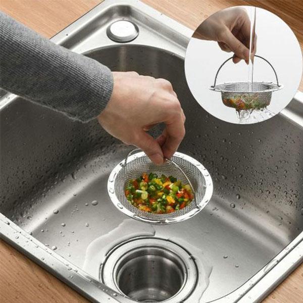 Фильтр для раковины с ручкой, прочный многоразовый фильтр для кухонной мойки из нержавеющей стали, сито для бытовой техники