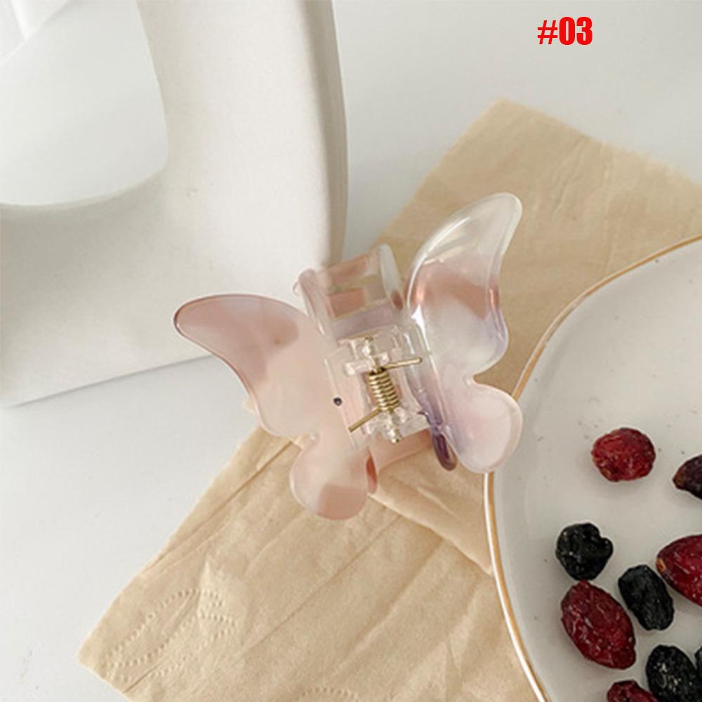 Korean Girls Acetic Acid Candy Colors Butterfly Hair Claw Headwear Crab Clips Butterfly Hair Clips