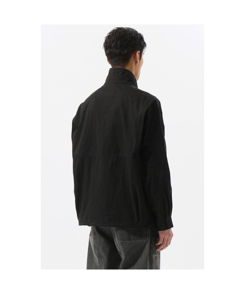 Customellow Black Creased Cotton Jacket Cwuas25212Bkx